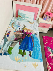 Frozen Elsa Cartoon Kids Bedsheet – Stitched & Soft Cotton
