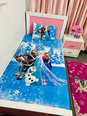 Frozen Elsa Cartoon Kids Bedsheet – Stitched & Soft Cotton