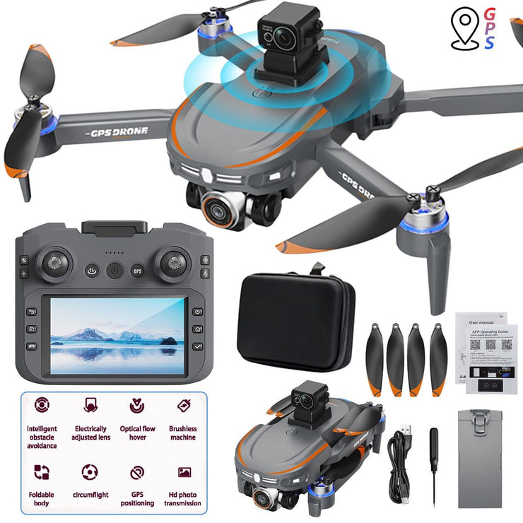 S28 Professional 4k Dual Camera with 4.5" Display Screen and GPS - Powerful Brushless Motor Drone