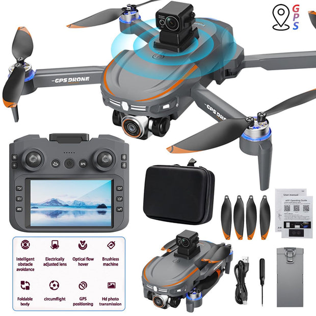 S28 Professional 4k Dual Camera with 4.5" Display Screen and GPS - Powerful Brushless Motor Drone