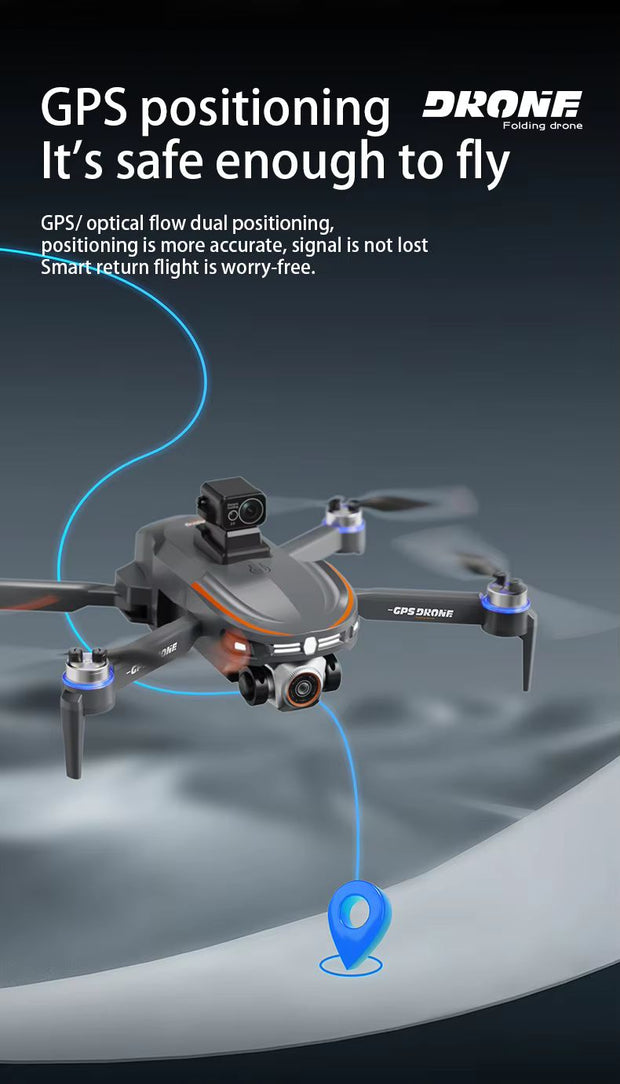 S28 Professional 4k Dual Camera with 4.5" Display Screen and GPS - Powerful Brushless Motor Drone