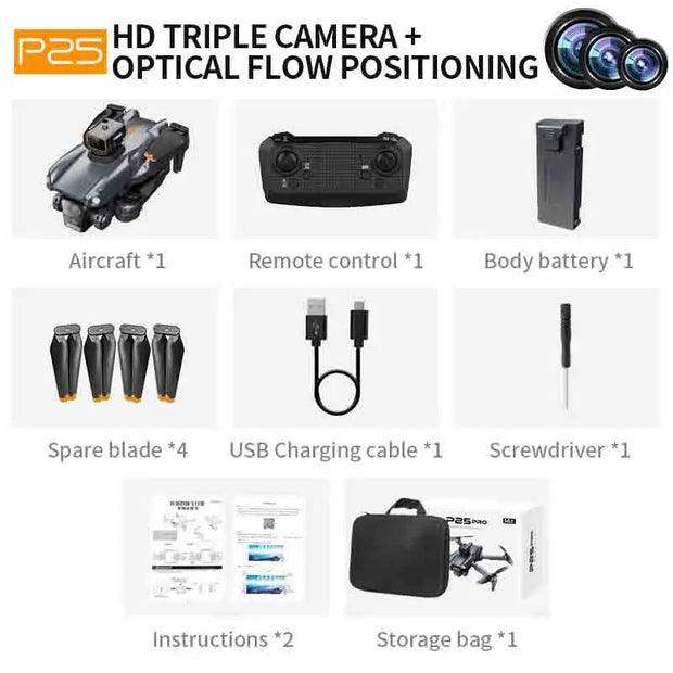 P25 Pro Foldable Dual HD Camera with Obstacle Avoidance