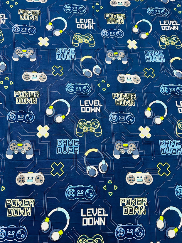 Level Down Gaming Themed Bedsheet - Single & Stitched