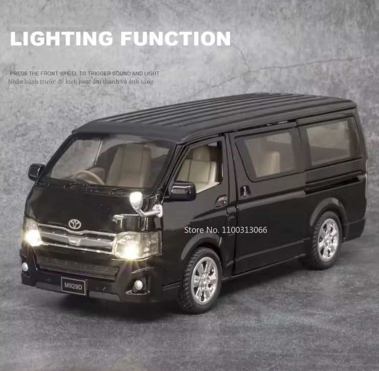 1:32 Toyota Hiace Diecast Van Model – Alloy MPV with Sound & Light