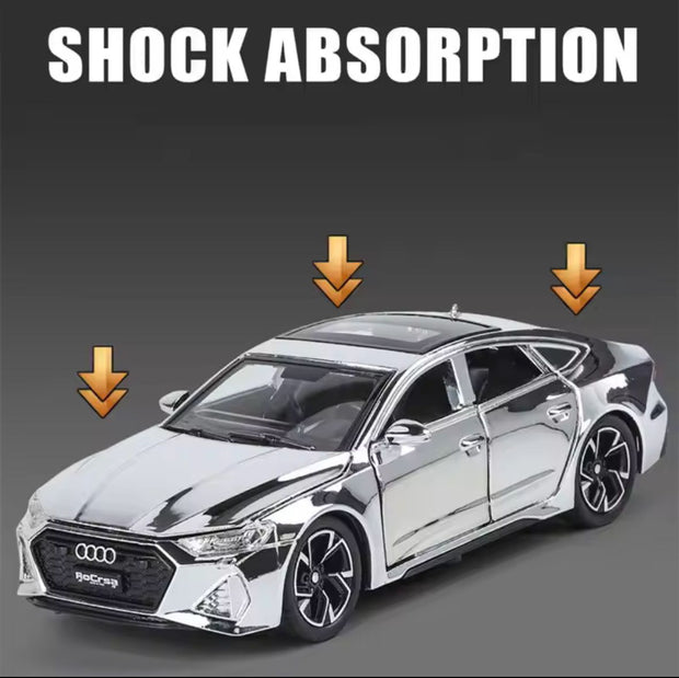 1:32 Audi RS7 Diecast Model Car – Electroplated Finish with Sound & Light