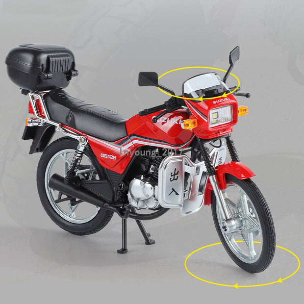 1:12 Suzuki GS125 Alloy Diecast Motorcycle Model – Retro Classic with Sound & Light