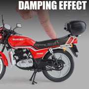 1:12 Suzuki GS125 Alloy Diecast Motorcycle Model – Retro Classic with Sound & Light