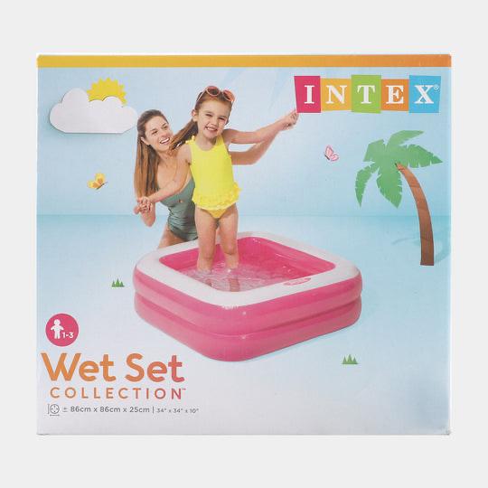Wet Set Round Inflatable Kids Pool – 86×86×25 cm (34" x 34" x 10") Splash Water Tub for Outdoor Fun