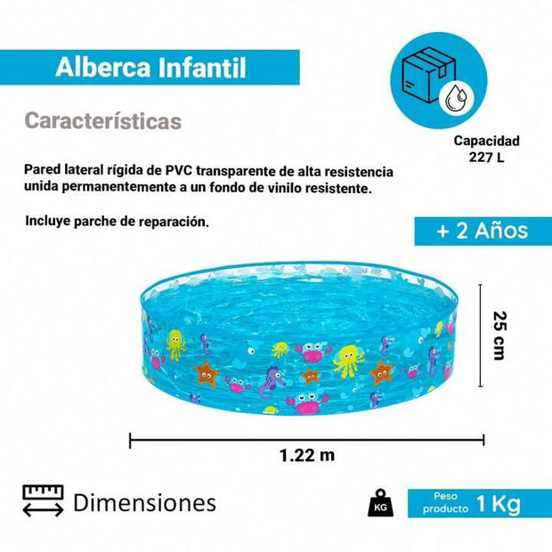 Bestway Aquatic Fill n Fun Play Pool for Kids - 1.22m X 25cm | 48" x 10"