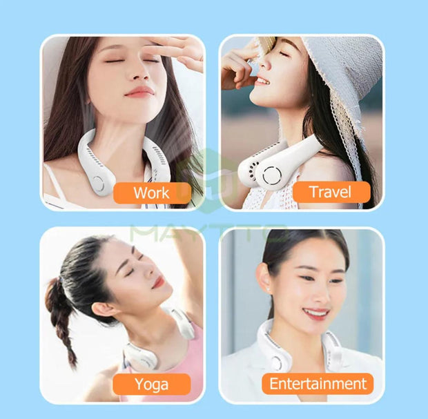 Hands-free Portable Neck Fan - Rechargable Fan for Sports/Outdoor and GYM