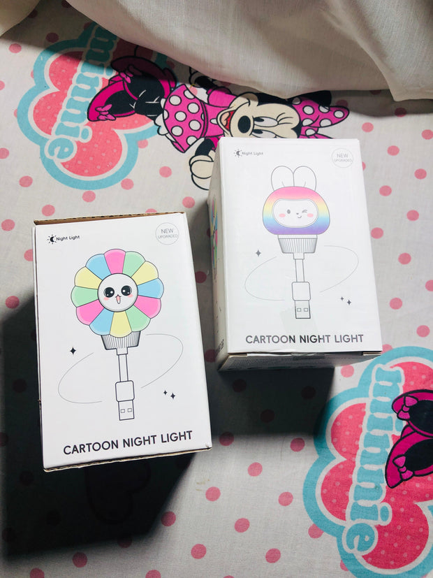 Smart Voice-Controlled LED Night Light – USB Rechargeable & Cute Design