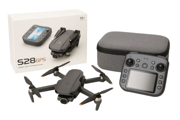 S28 Professional 4k Dual Camera with 4.5" Display Screen and GPS - Powerful Brushless Motor Drone